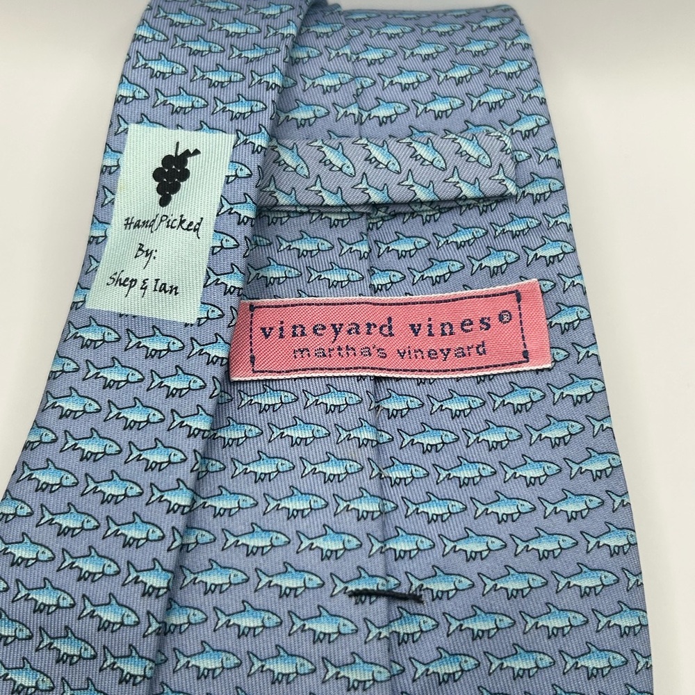 Vineyard Vines Blue Shark Pattern Tie
